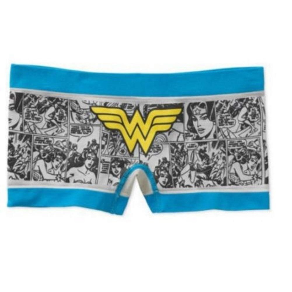 DC Comics Boyshort Panties Women Large Grey NEW Wonder Woman Comic Seamless